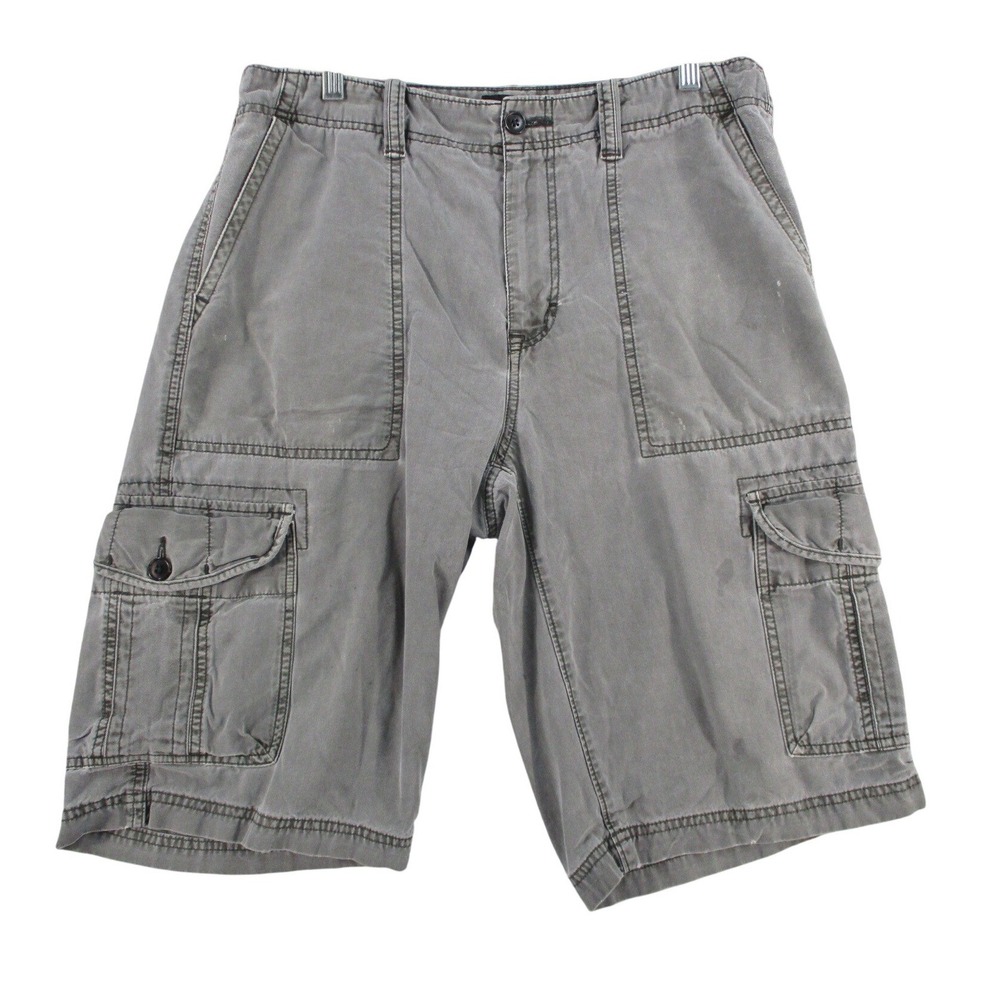 Calvin Klein Mens Gray Cotton Cargo Shorts Size 34 Utility Casual 13327-14